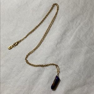 jami Blue Titanium Coated Quartz Necklace